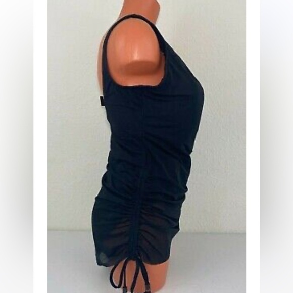 Nwt Carmen Marc Valvo Womens Mesh Overlay Side Tie One Piece Swimsuit Black - 6 - Picture 4 of 6